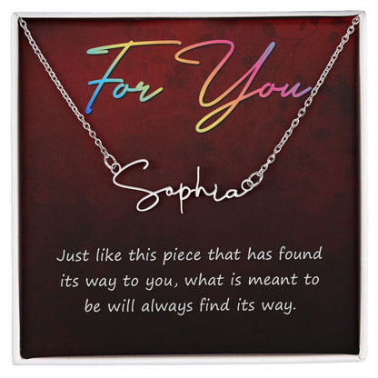 For You Signature Name Necklace-Express Your Love Gifts