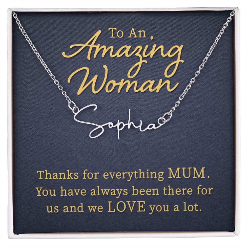 To an Amazing Woman Signature Name Necklace-Express Your Love Gifts
