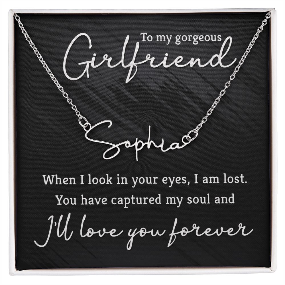 To My Gorgeous Girlfriend Signature Name Necklace-Express Your Love Gifts