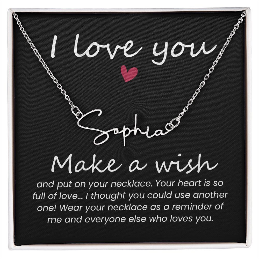 Your Heart is So Full of Love Signature Name Necklace-Express Your Love Gifts