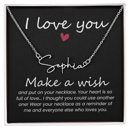 Your Heart is So Full of Love Signature Name Necklace-Express Your Love Gifts