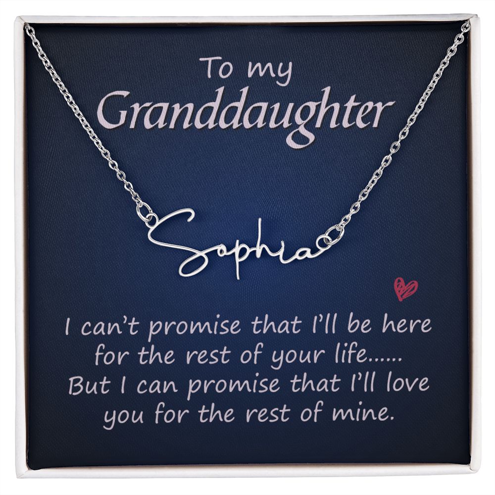 To My Granddaughter Signature Name Necklace-Express Your Love Gifts