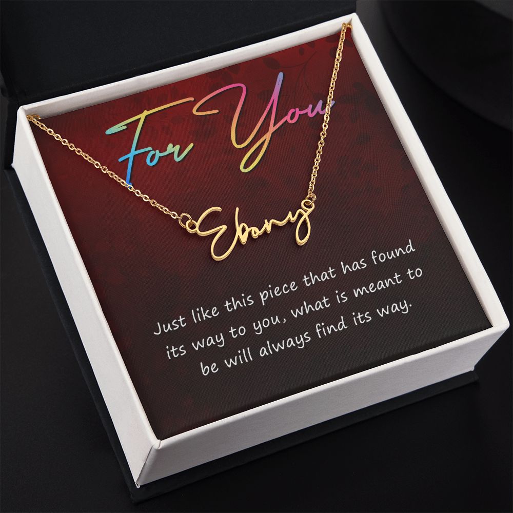 For You Signature Name Necklace-Express Your Love Gifts