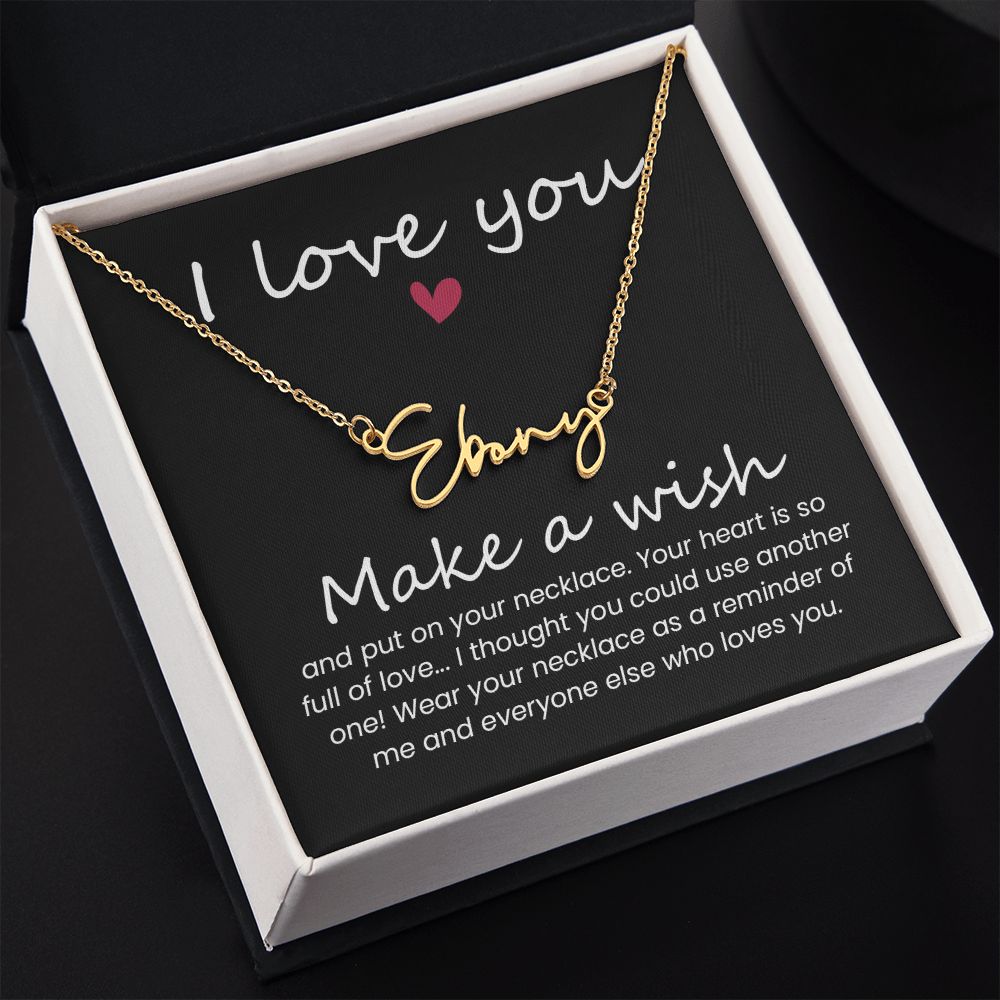 Your Heart is So Full of Love Signature Name Necklace-Express Your Love Gifts