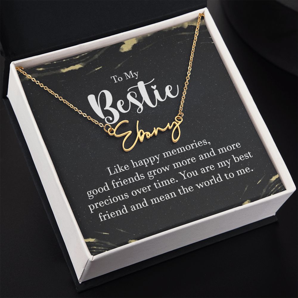 To My Bestie Like Happy Memories Signature Name Necklace-Express Your Love Gifts
