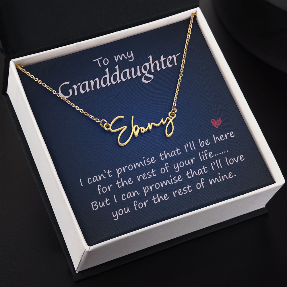 To My Granddaughter Signature Name Necklace-Express Your Love Gifts