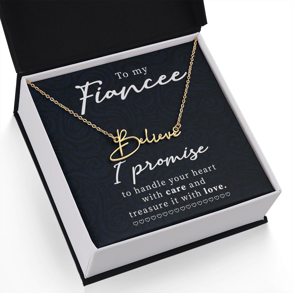 To My Fiancee I Promise Signature Name Necklace-Express Your Love Gifts