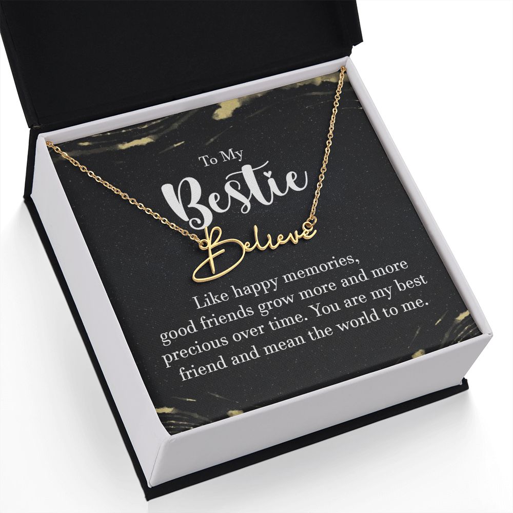 To My Bestie Like Happy Memories Signature Name Necklace-Express Your Love Gifts