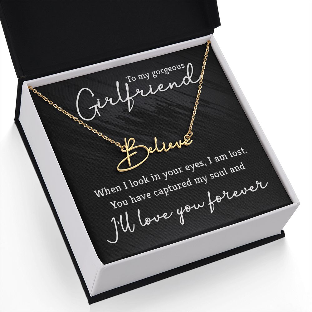 To My Gorgeous Girlfriend Signature Name Necklace-Express Your Love Gifts