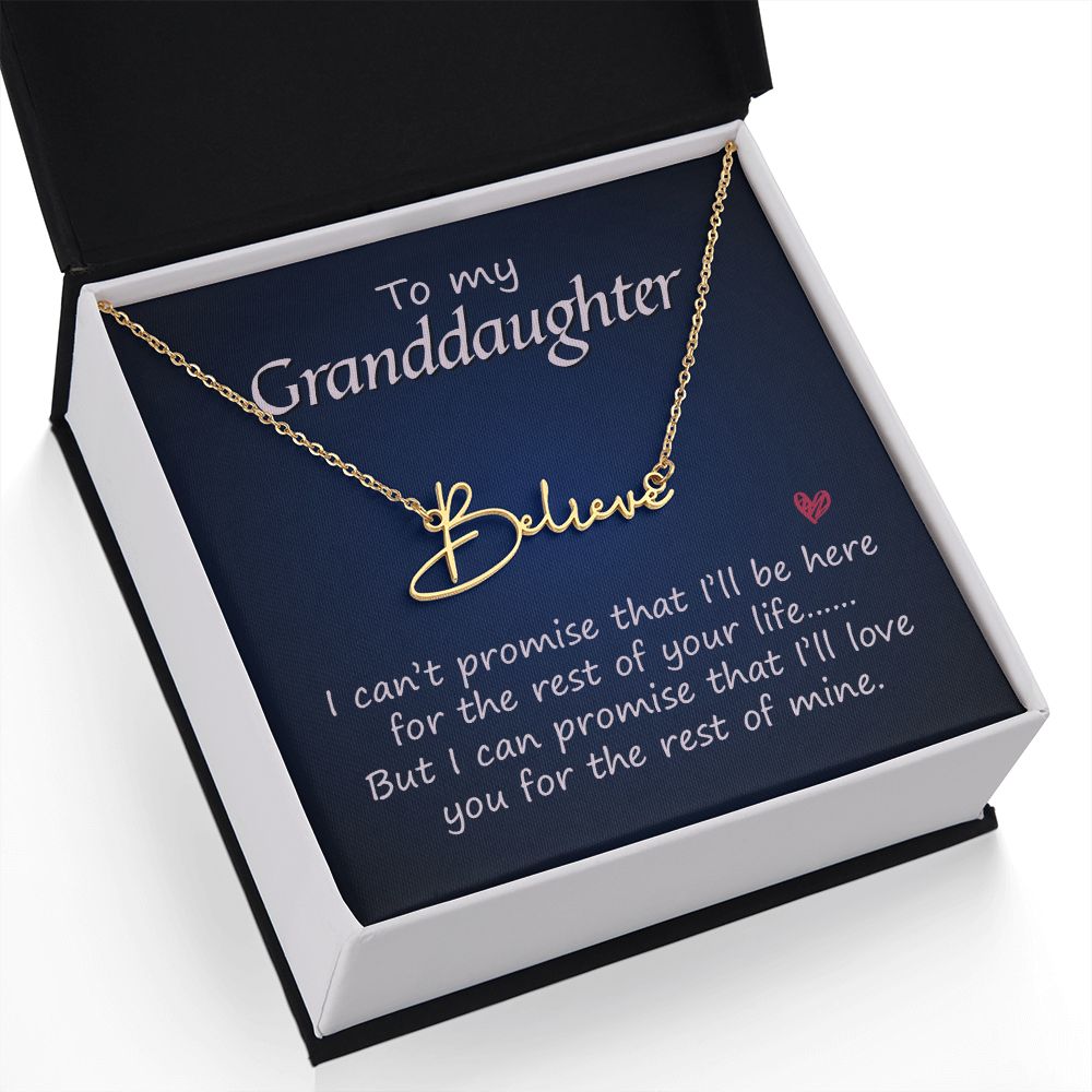 To My Granddaughter Signature Name Necklace-Express Your Love Gifts