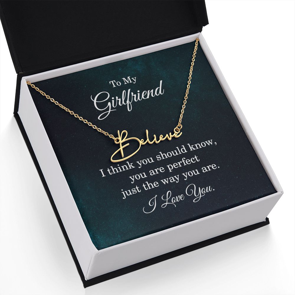 To My Girlfriend I Think You Should Know Signature Name Necklace-Express Your Love Gifts