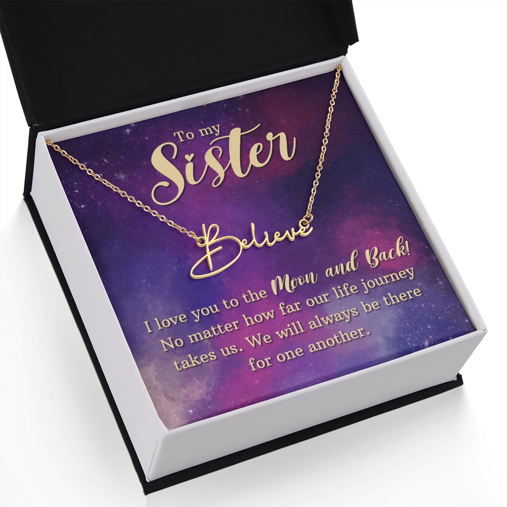 To My Sister I Love You Signature Name Necklace-Express Your Love Gifts