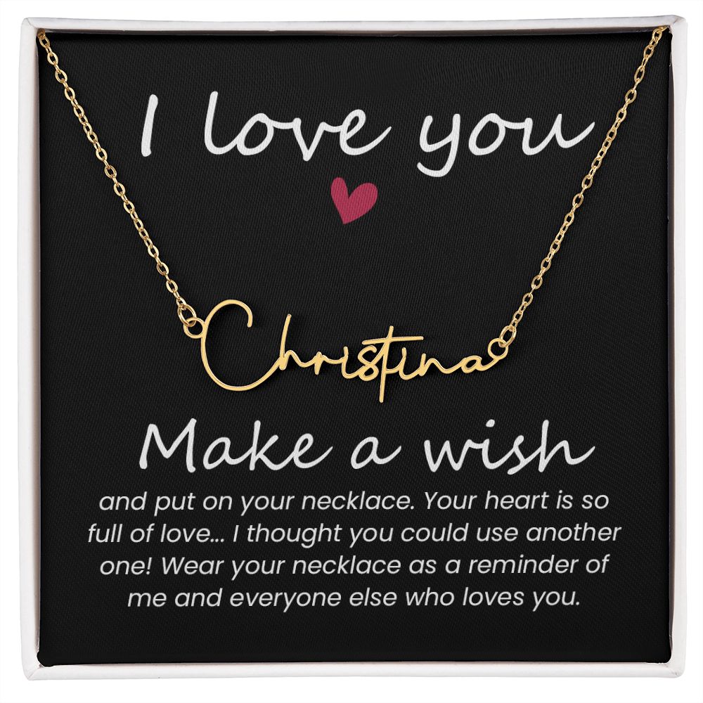 Your Heart is So Full of Love Signature Name Necklace-Express Your Love Gifts