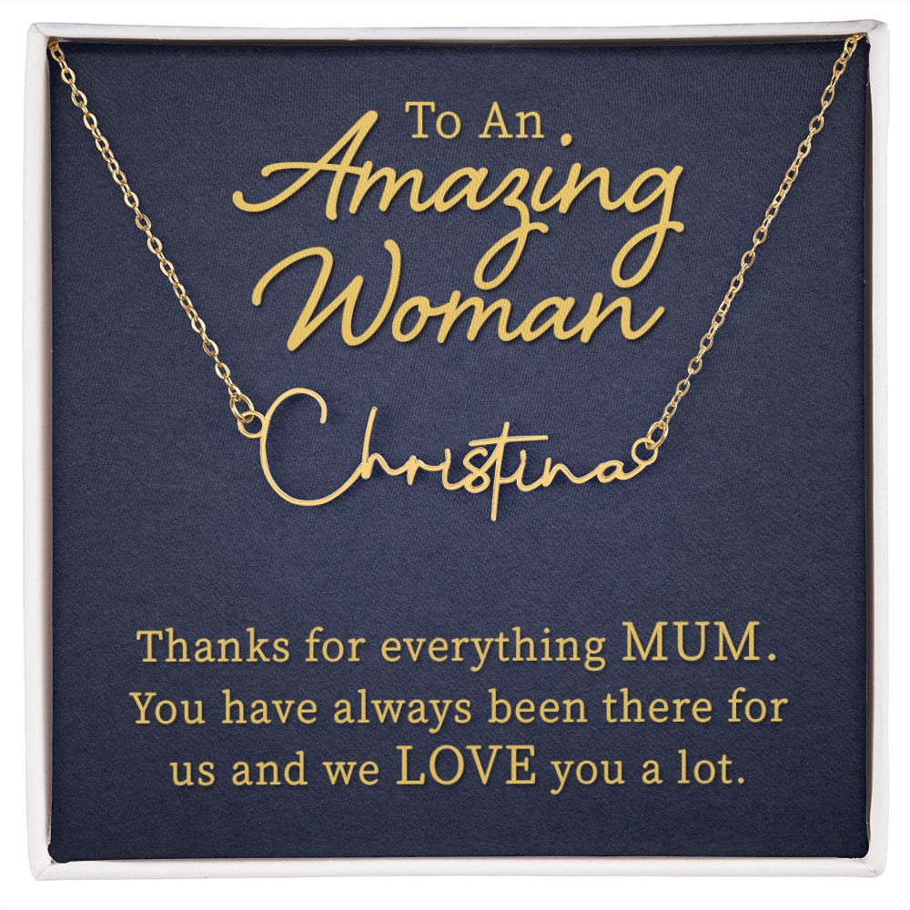 To an Amazing Woman Signature Name Necklace-Express Your Love Gifts