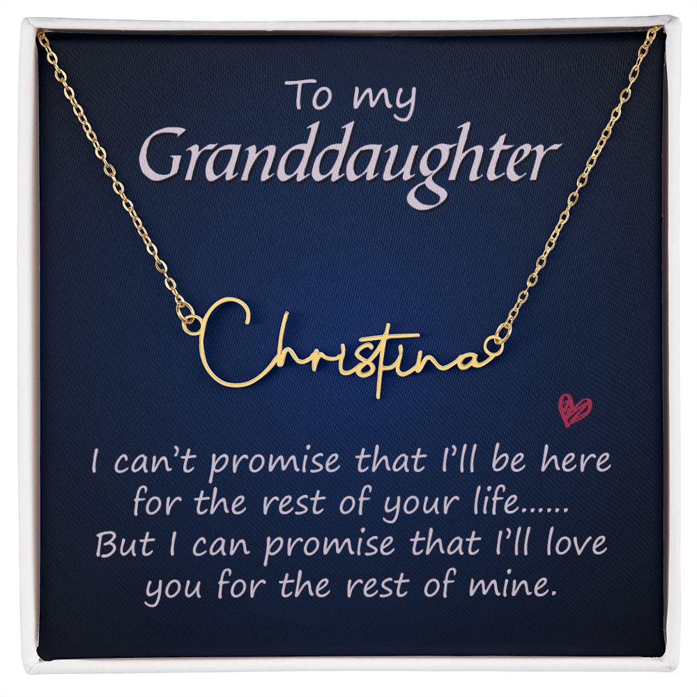 To My Granddaughter Signature Name Necklace-Express Your Love Gifts