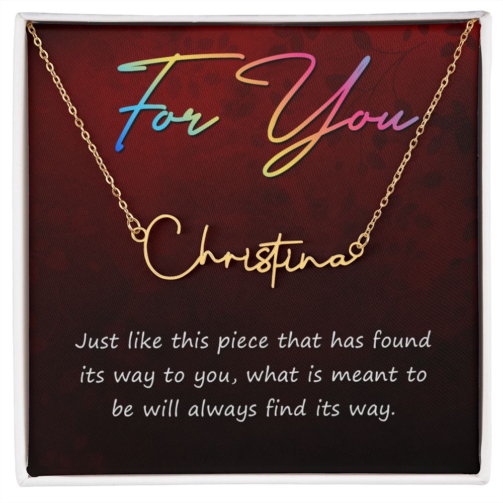 For You Signature Name Necklace-Express Your Love Gifts