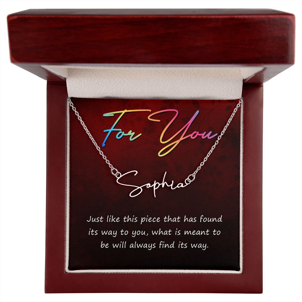 For You Signature Name Necklace-Express Your Love Gifts