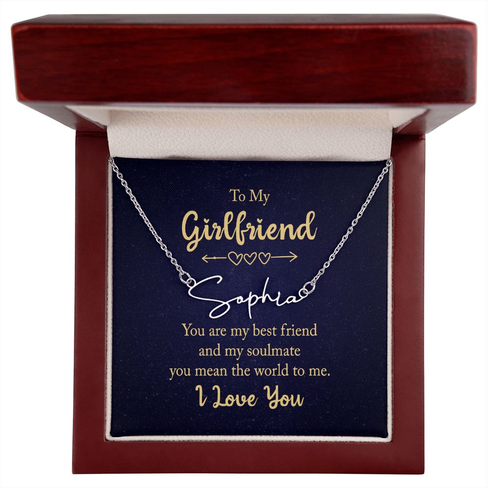 To My Girlfriend You Are My Best Friend Signature Name Necklace-Express Your Love Gifts