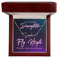 To My Beautiful Daughter Fly High Signature Name Necklace-Express Your Love Gifts