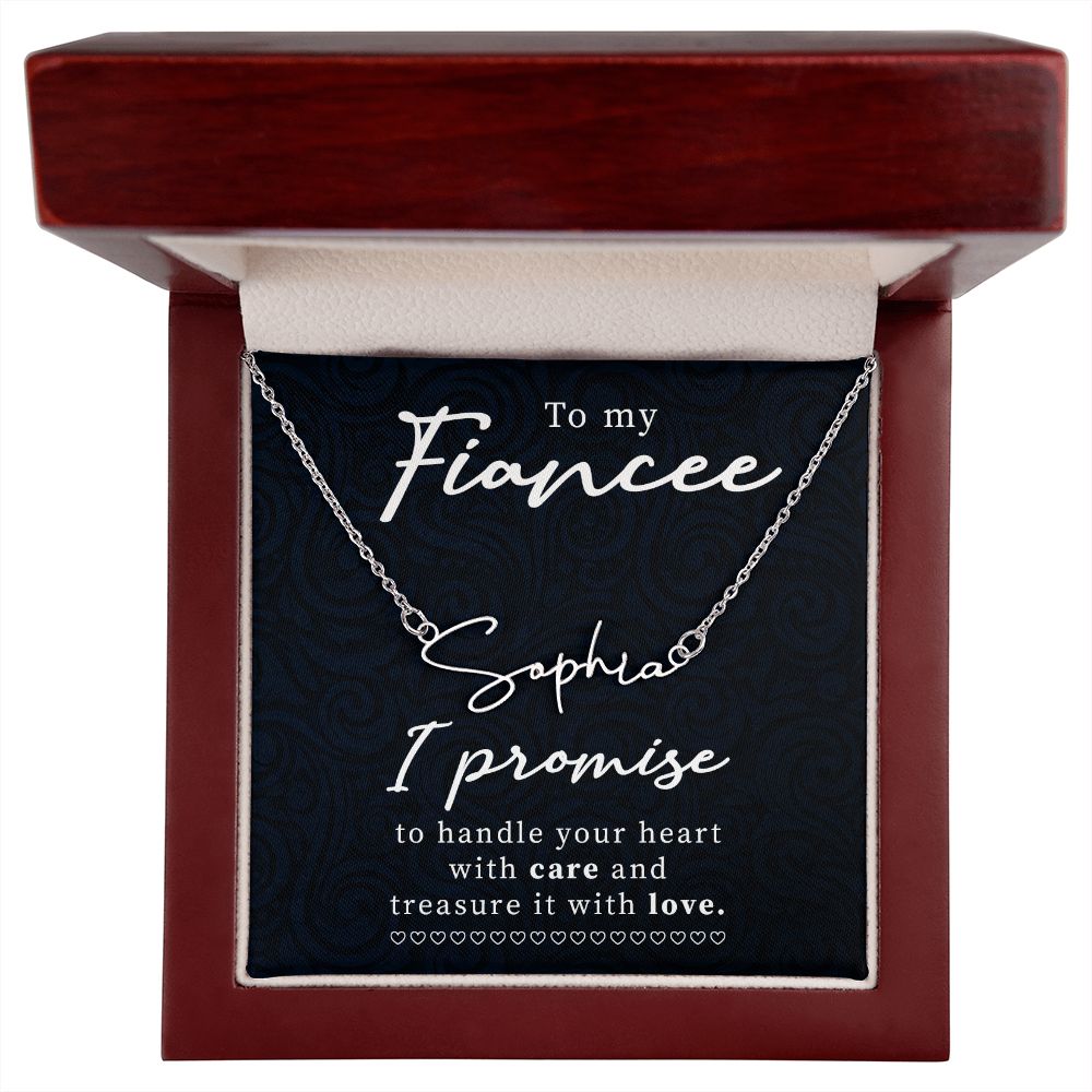 To My Fiancee I Promise Signature Name Necklace-Express Your Love Gifts