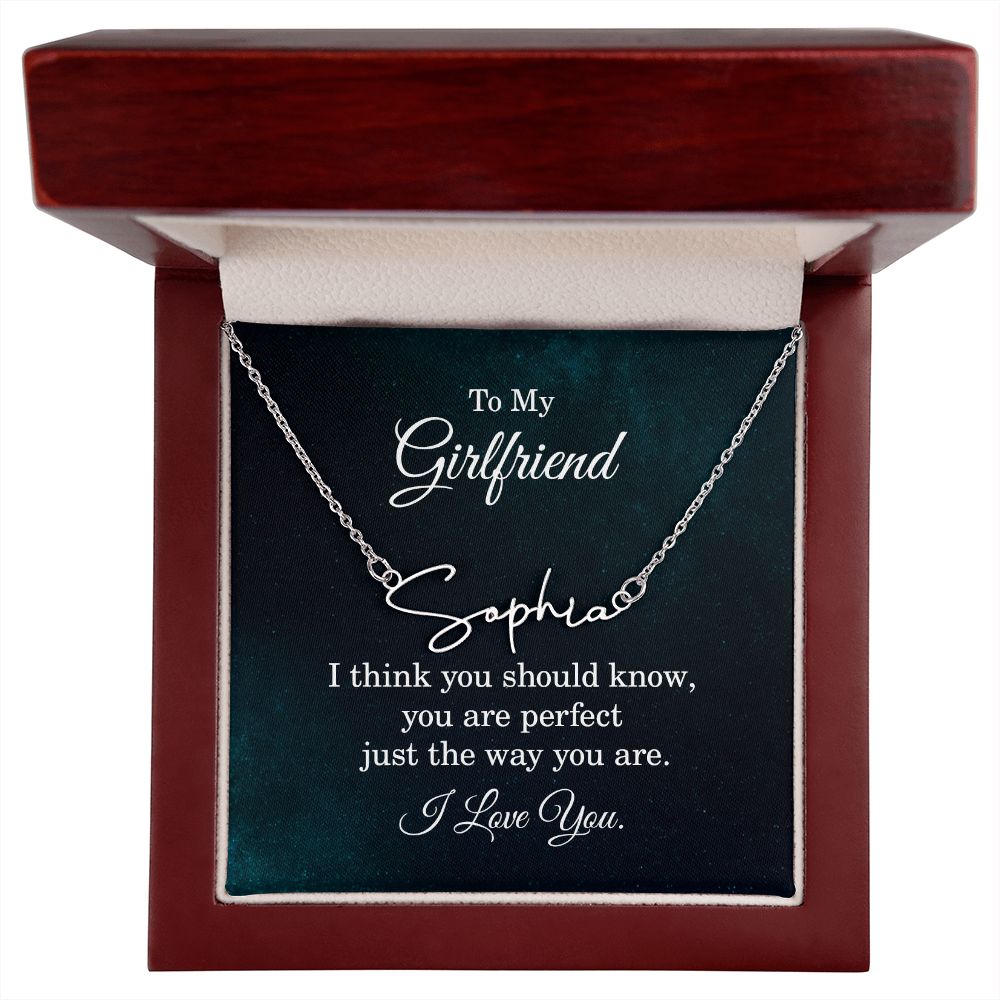 To My Girlfriend I Think You Should Know Signature Name Necklace-Express Your Love Gifts