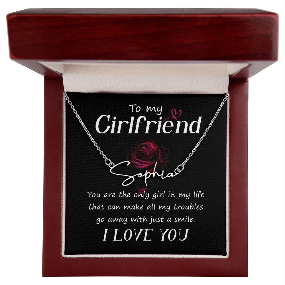 To My Girlfriend You Are The Signature Name Necklace-Express Your Love Gifts