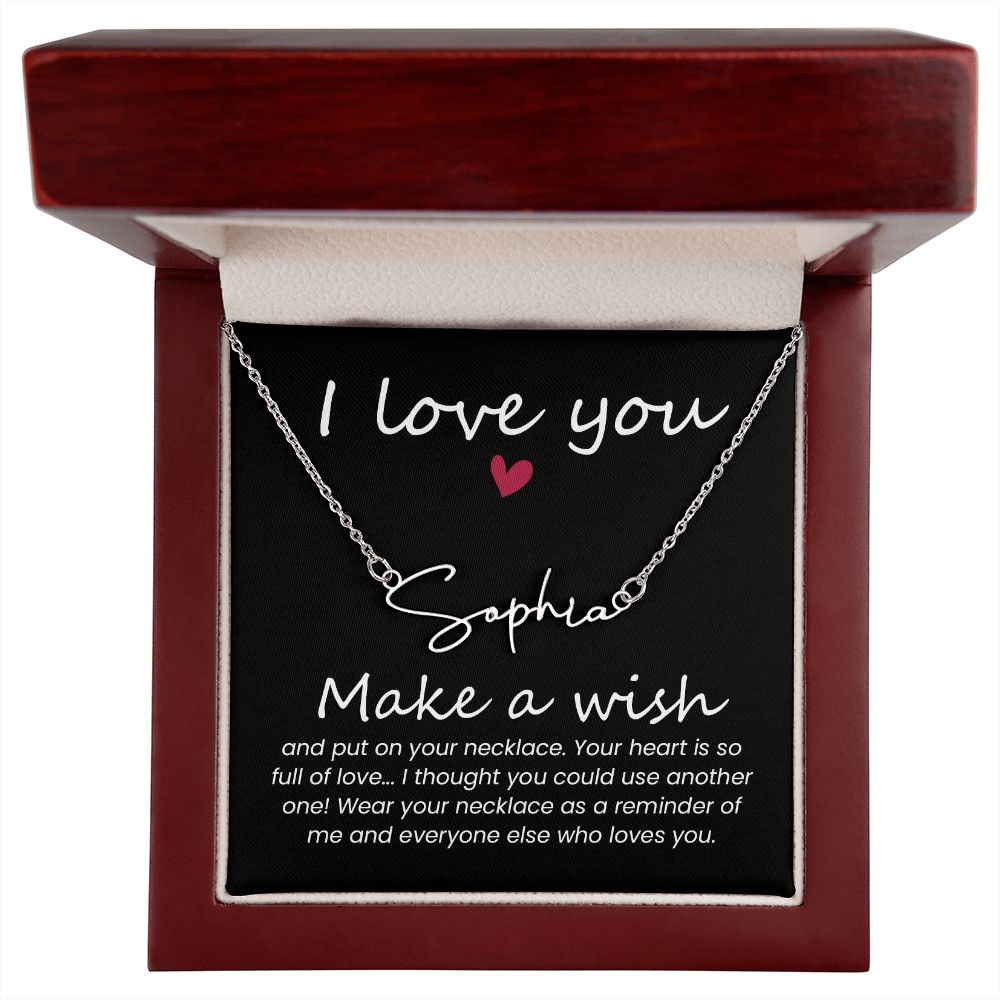 Your Heart is So Full of Love Signature Name Necklace-Express Your Love Gifts
