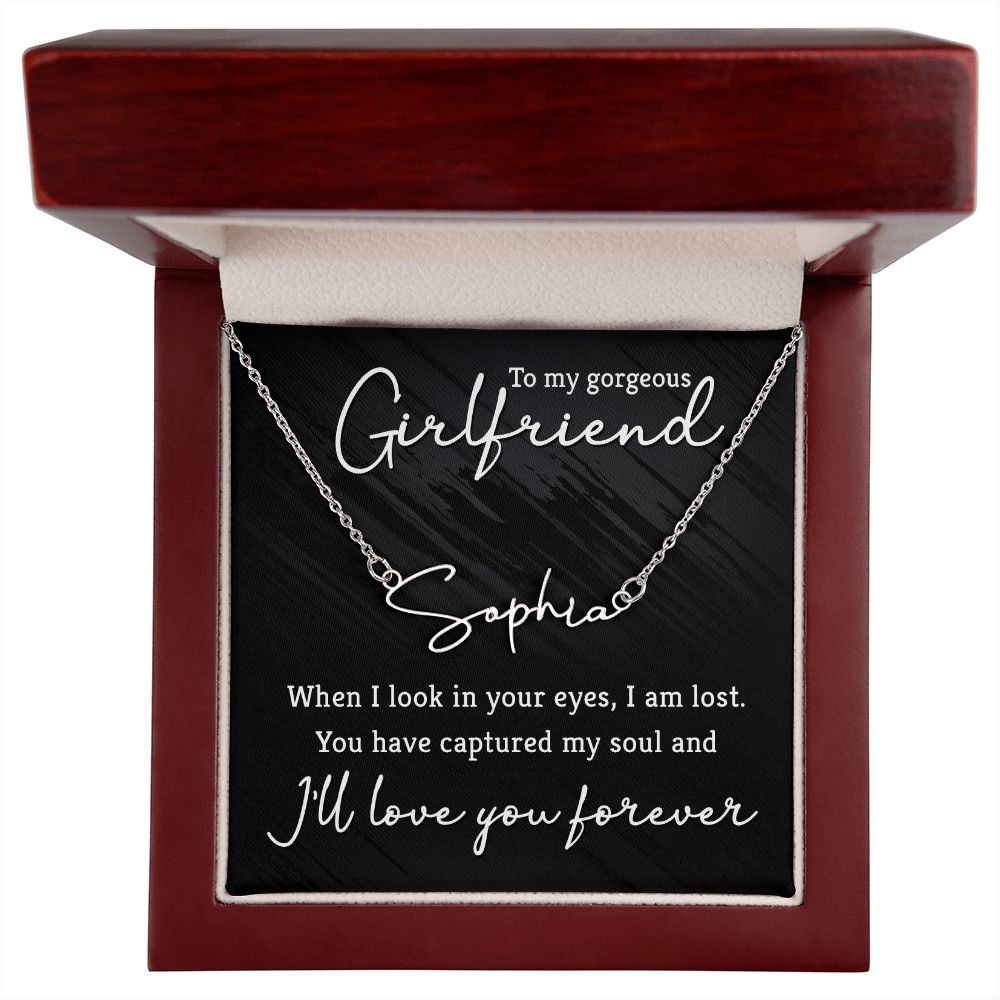 To My Gorgeous Girlfriend Signature Name Necklace-Express Your Love Gifts