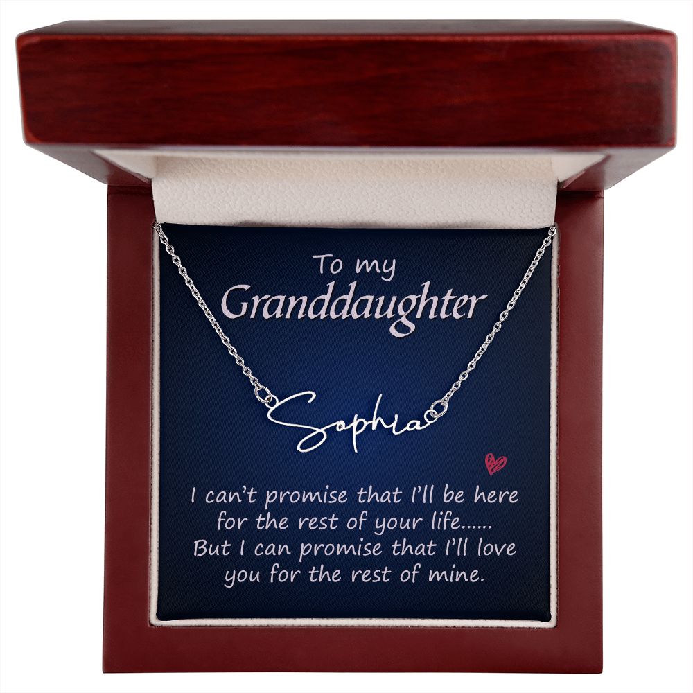 To My Granddaughter Signature Name Necklace-Express Your Love Gifts