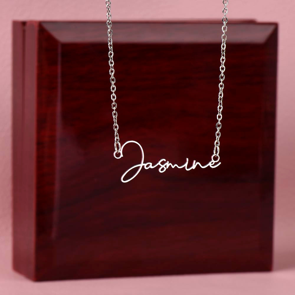 To My Gorgeous Girlfriend Signature Name Necklace-Express Your Love Gifts