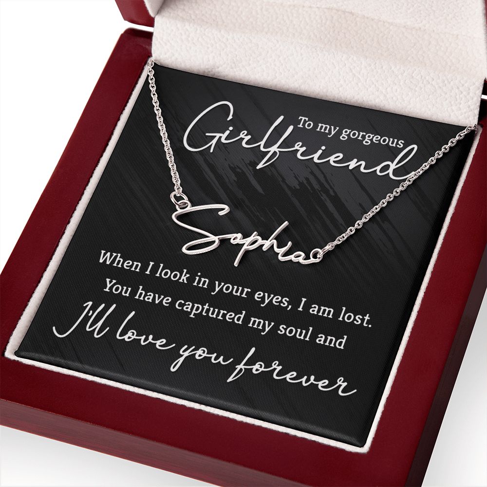 To My Gorgeous Girlfriend Signature Name Necklace-Express Your Love Gifts