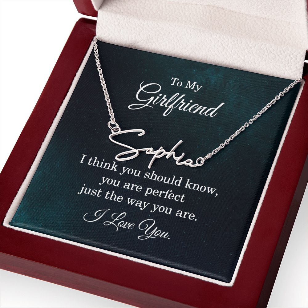 To My Girlfriend I Think You Should Know Signature Name Necklace-Express Your Love Gifts
