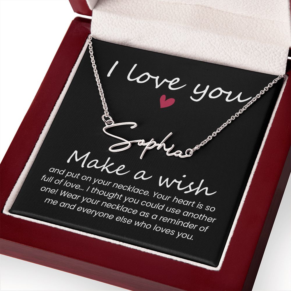 Your Heart is So Full of Love Signature Name Necklace-Express Your Love Gifts