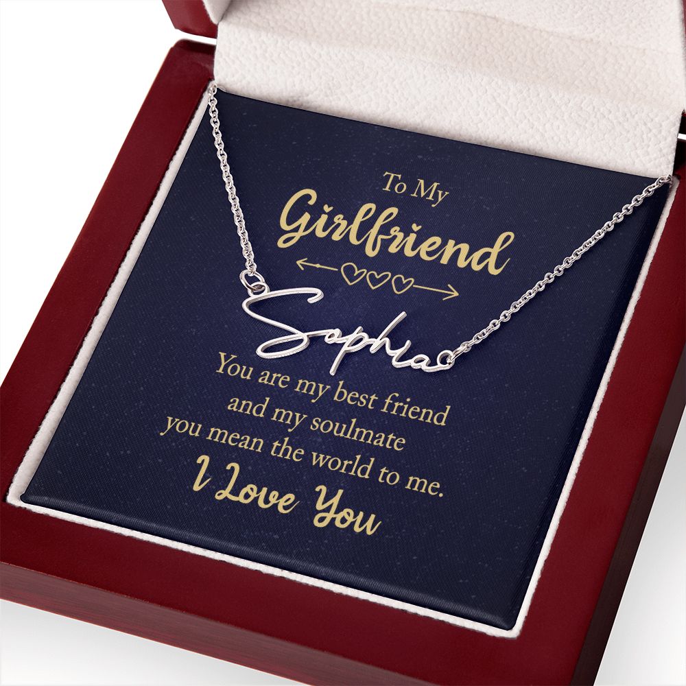 To My Girlfriend You Are My Best Friend Signature Name Necklace-Express Your Love Gifts