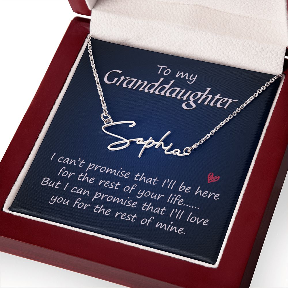 To My Granddaughter Signature Name Necklace-Express Your Love Gifts