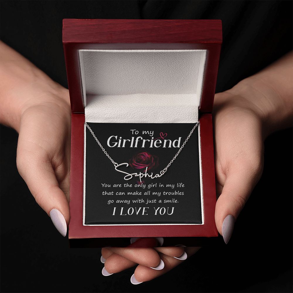 To My Girlfriend You Are The Signature Name Necklace-Express Your Love Gifts