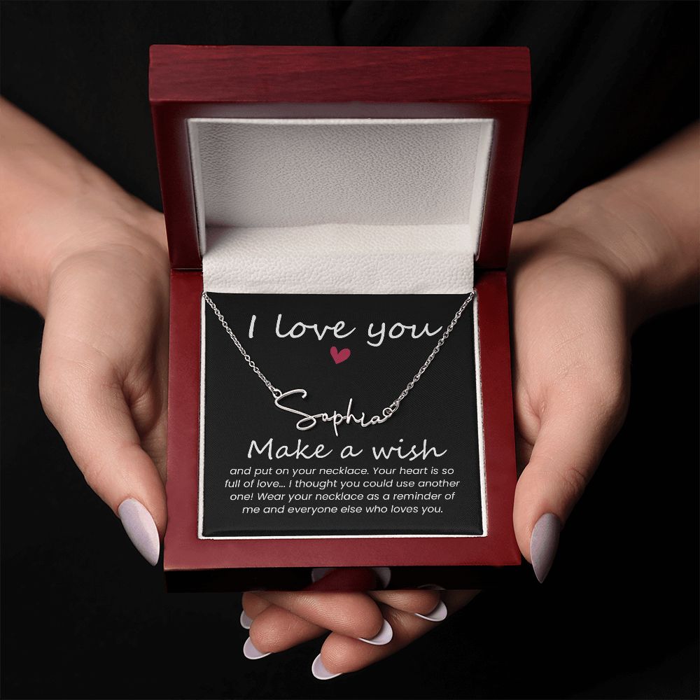 Your Heart is So Full of Love Signature Name Necklace-Express Your Love Gifts