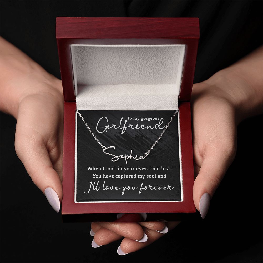 To My Gorgeous Girlfriend Signature Name Necklace-Express Your Love Gifts
