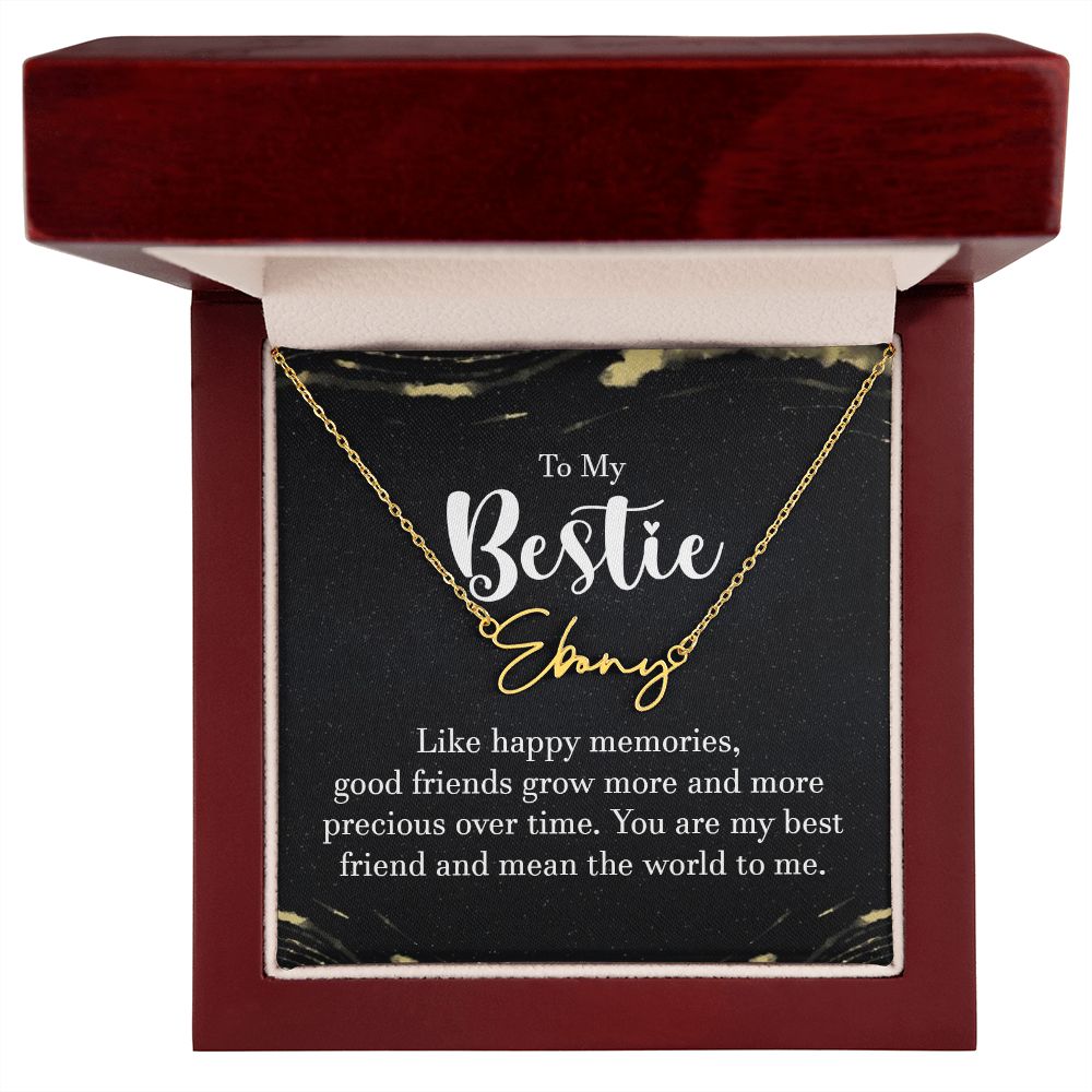To My Bestie Like Happy Memories Signature Name Necklace-Express Your Love Gifts
