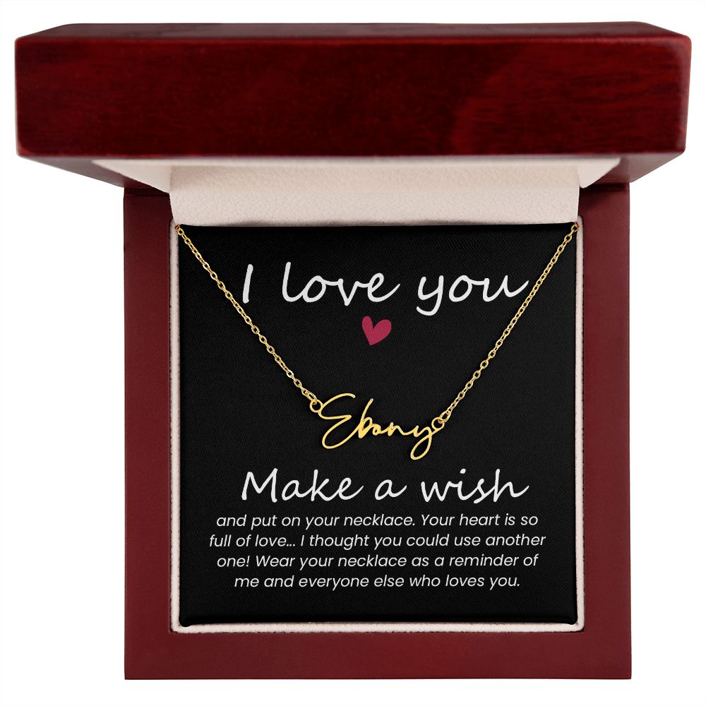 Your Heart is So Full of Love Signature Name Necklace-Express Your Love Gifts