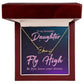 To My Beautiful Daughter Fly High Signature Name Necklace-Express Your Love Gifts