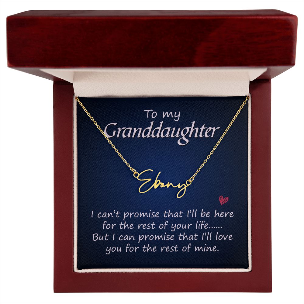 To My Granddaughter Signature Name Necklace-Express Your Love Gifts