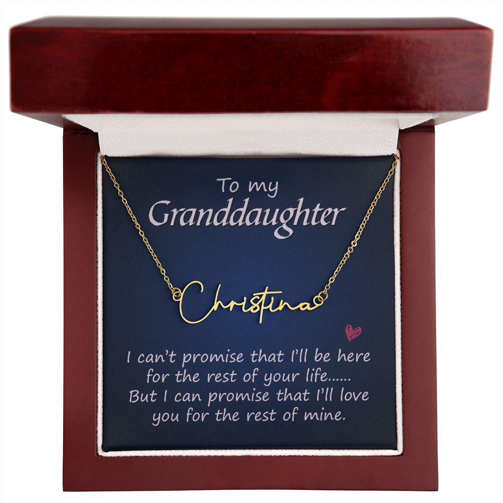 To My Granddaughter Signature Name Necklace-Express Your Love Gifts