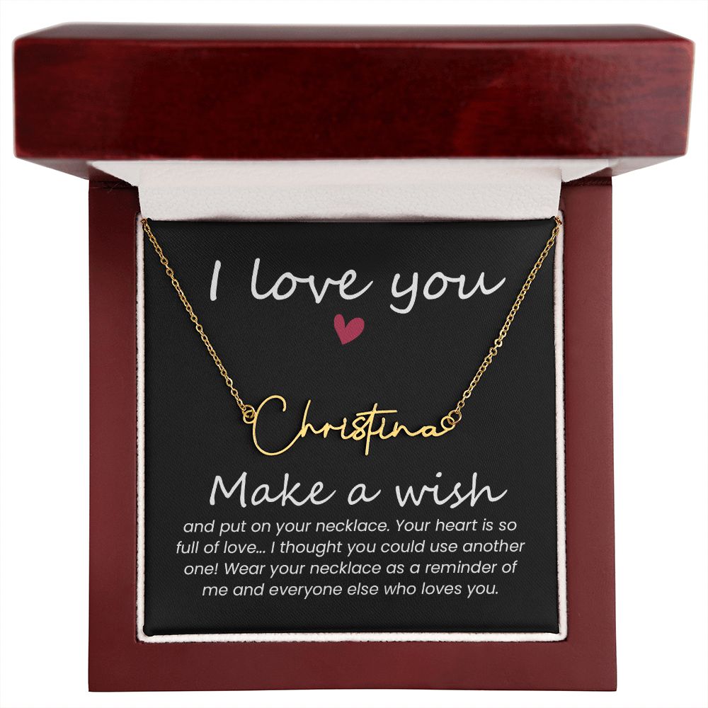Your Heart is So Full of Love Signature Name Necklace-Express Your Love Gifts