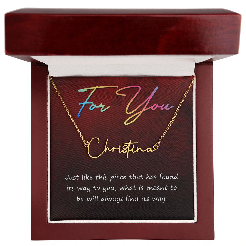For You Signature Name Necklace-Express Your Love Gifts
