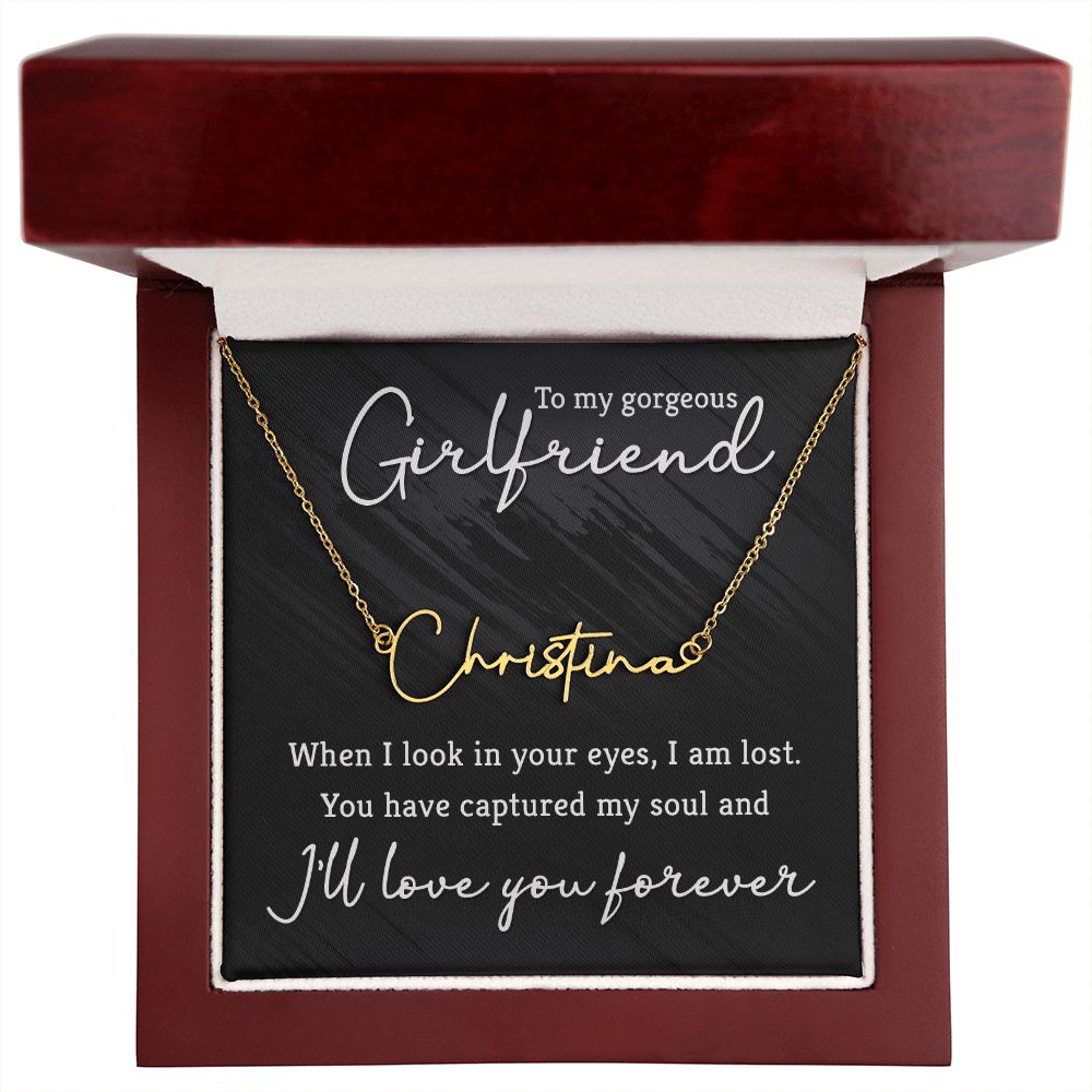 To My Gorgeous Girlfriend Signature Name Necklace-Express Your Love Gifts