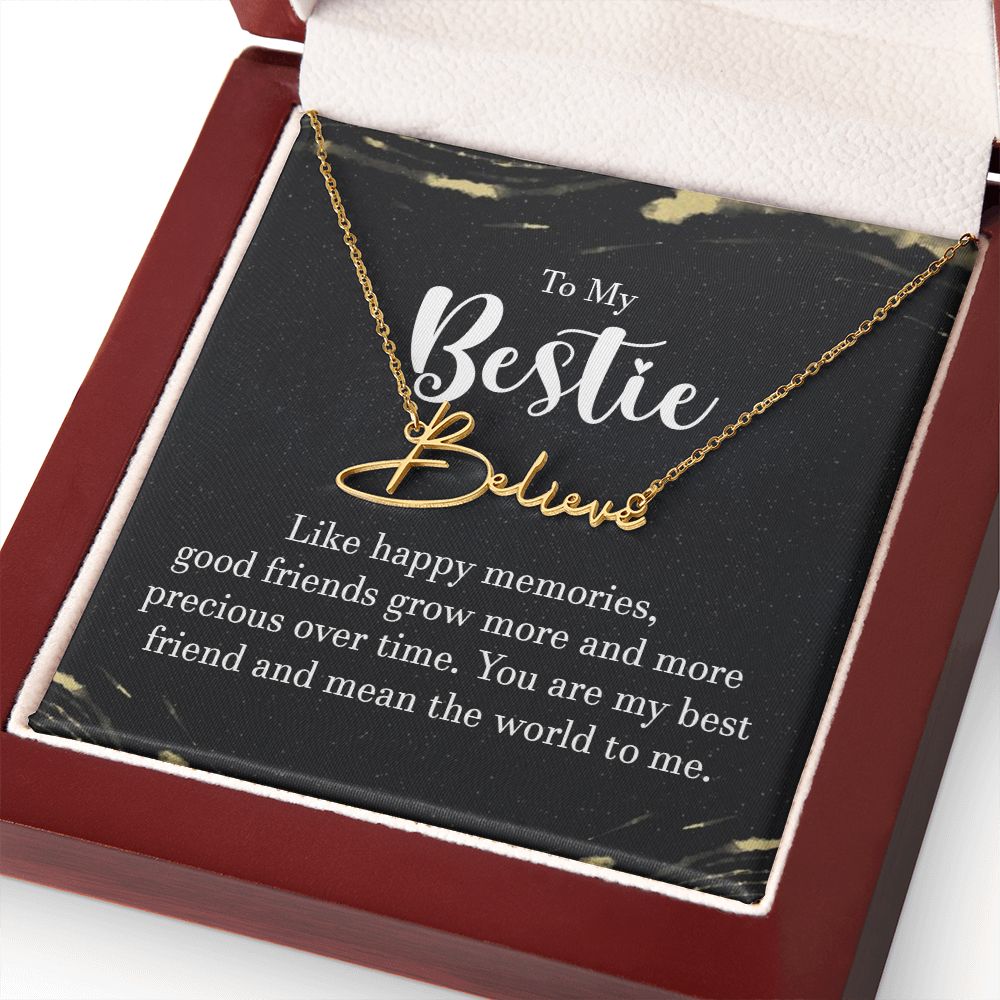 To My Bestie Like Happy Memories Signature Name Necklace-Express Your Love Gifts