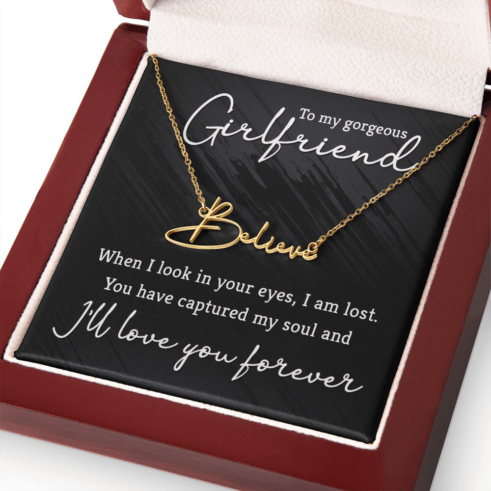 To My Gorgeous Girlfriend Signature Name Necklace-Express Your Love Gifts