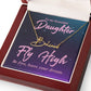 To My Beautiful Daughter Fly High Signature Name Necklace-Express Your Love Gifts