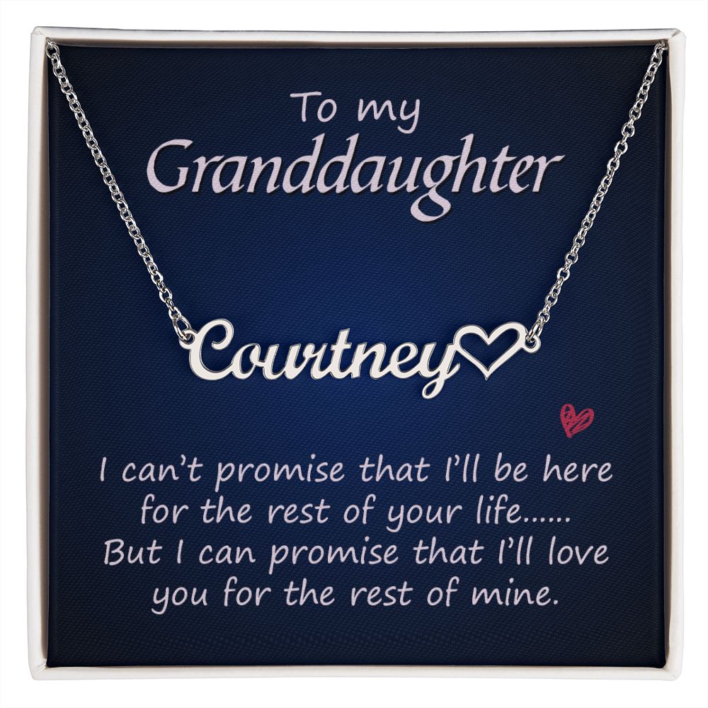 To My Granddaughter Name Necklace With Heart-Express Your Love Gifts